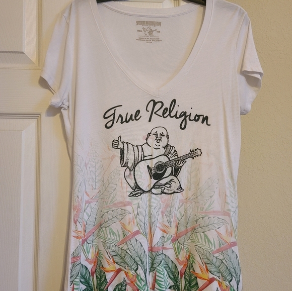 True Religion White Tee with Graphic Design - Picture 1 of 2
